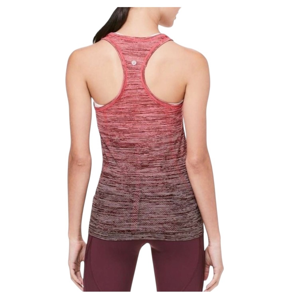 Lululemon Swiftly Tech 2.0 Racerback Tank Top Women's Ombre Red Black Activewear - Picture 2 of 11